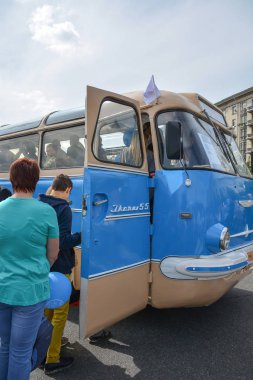 Rusya, Moskova, 17 Mayıs 2017. Sergi eski Moskova taşıma