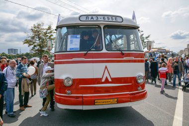 Rusya, Moskova, 17 Mayıs 2017. Sergi eski Moskova taşıma