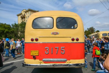 Rusya, Moskova, 17 Mayıs 2017. Sergi eski Moskova taşıma