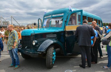 Rusya, Moskova, 17 Mayıs 2017. Sergi eski Moskova taşıma