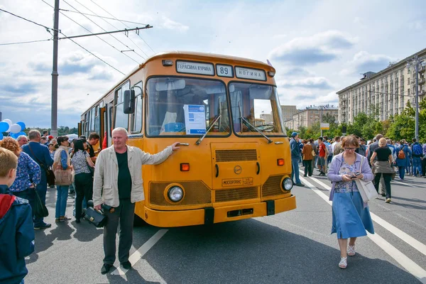 Rusya, Moskova, 17 Mayıs 2017. Sergi eski Moskova taşıma
