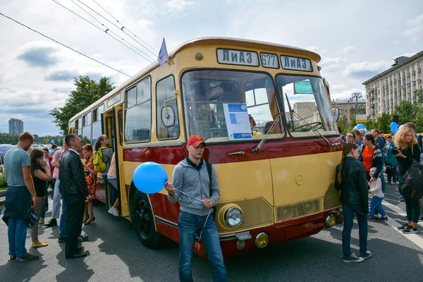 Rusya, Moskova, 17 Mayıs 2017. Sergi eski Moskova taşıma