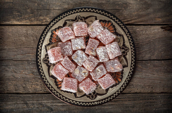 Turkish Delight, eastern delicacy with hazelnuts