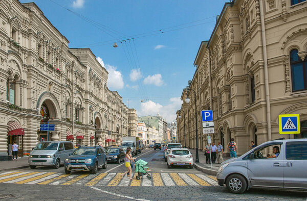 Russia, Moscow, July 07, 2017. Moscow streets