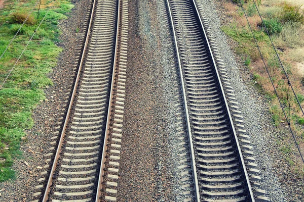 Two Track Railway Railroad — Stock Photo, Image