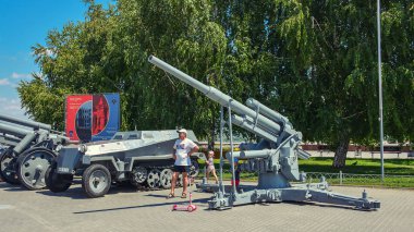 Rusya, Volgograd, 12 Mayıs 2018 Dünya Savaşı askeri ekipman Fuarı