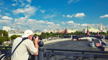 Turist çekiyor Moscow city, Rusya Federasyonu