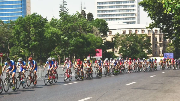 Bakü Azerbaycan Haziran 2015 Avrupa Oyunlar Yarışmalar Bicyclists Bisiklet Yarışı — Stok fotoğraf