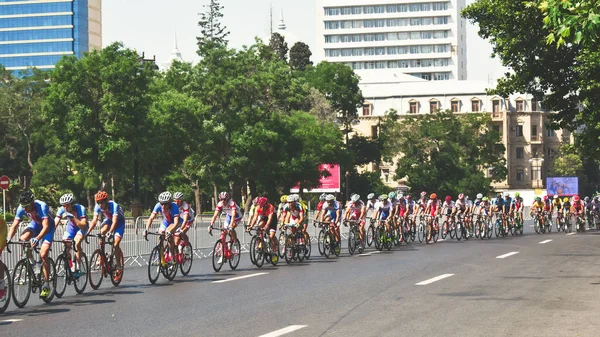 Baku Azerbaijão Junho 2015 Jogos Europeus Competições Ciclistas Corrida Bicicletas — Fotografia de Stock