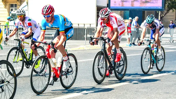 Bakü Azerbaycan Haziran 2015 Avrupa Oyunlar Yarışmalar Bicyclists Bisiklet Yarışı — Stok fotoğraf