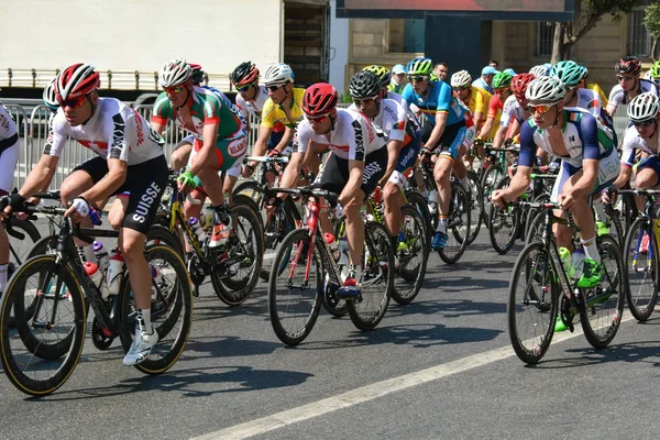 Baku Azerbaijão Junho 2015 Jogos Europeus Competições Ciclistas Corrida Bicicletas — Fotografia de Stock