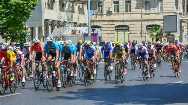 Bakü, Azerbaycan, 21 Haziran 2015. 1 Avrupa Oyunlar, yarışmalar bicyclists, Bisiklet yarışı