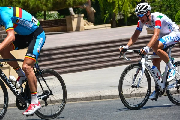Bakú Azerbaiyán Junio 2015 Juegos Europeos Competiciones Ciclistas Carrera Bicicletas — Foto de Stock