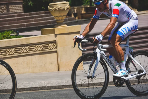 Baku Ázerbájdžán Červen 2015 Evropské Hry Soutěže Cyklistů Cyklistický Závod — Stock fotografie