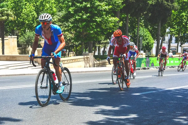 Baku Azerbaijão Junho 2015 Jogos Europeus Competições Ciclistas Corrida Bicicletas — Fotografia de Stock