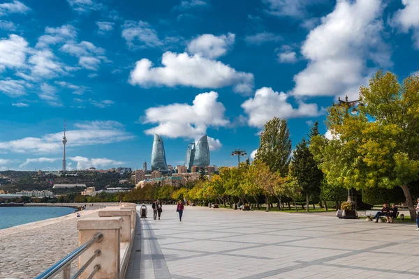 Azerbajdzsán Baku Október 2018 Nemzeti Tengerparti Park View — Stock Fotó