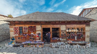 Lagich, Azerbaycan, 24 Ekim 2018. Oryantal Dükkanı