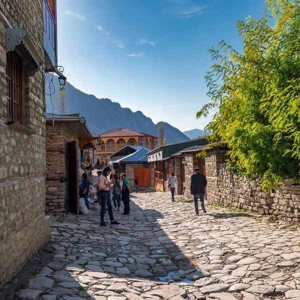 Lagich Ázerbájdžán Října 2018 Turistické Centrum Staré Ulice — Stock fotografie