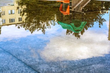 Su birikintisindeki yansıma