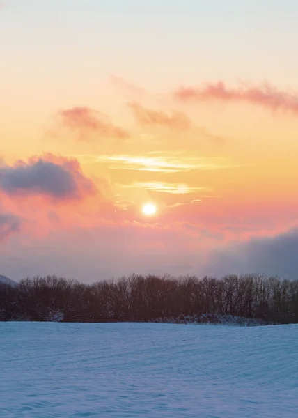 Amazing Beautiful Vibrant Winter Sunset Mountains — Stock Photo, Image