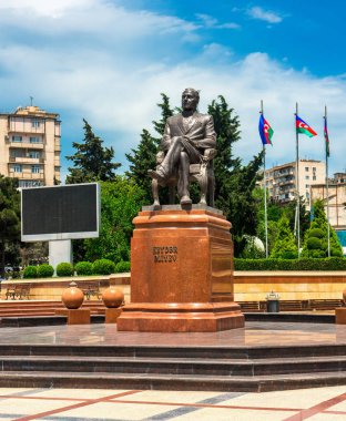 Bakü, Azerbaycan 31 Mart 2019 Heydar Aliyev Anıtı