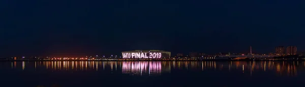 巴库， 阿塞拜疆 2019年5月24日，欧洲冠军联赛体育场在晚上 — 图库照片