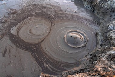 Mud volcano crater background texture clipart