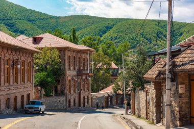 Şaki, Azerbaycan 25 Ağustos 2019 Eski Şehir Sokakları