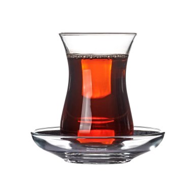 Beyaz izole cam siyah çay