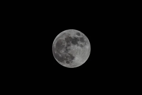 Pleine Lune Dans Ciel Nocturne Sombre — Photo