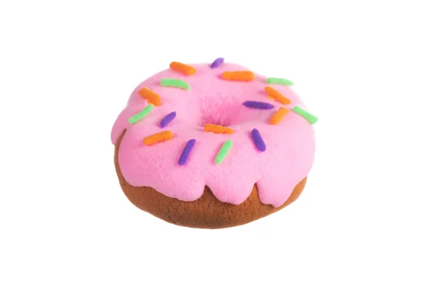 Donut Mit Streusel Isoliert Auf Weißem Hintergrund Weiche Knetmasse — Stockfoto