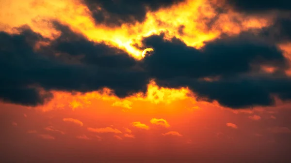 Sol Las Nubes Dramático Atardecer — Foto de Stock