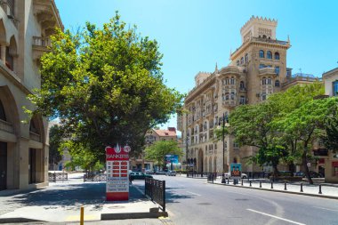 Bakü, Azerbaycan, 9 Ağustos 2020 Samed Vurgun Caddesi