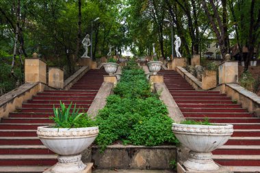 Guba 'daki Nizami Ganjavi' nin adını taşıyan eski şehir parkı, Azerbaycan