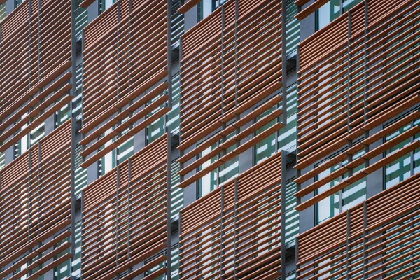 Fasada Geometryczna Minimalistycznego Budynku Świetle Popołudniowym — Zdjęcie stockowe