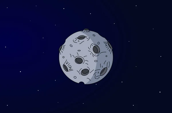 Caricatura Luna Llena Sobre Fondo Estrella Ilustración Vectorial — Archivo Imágenes Vectoriales