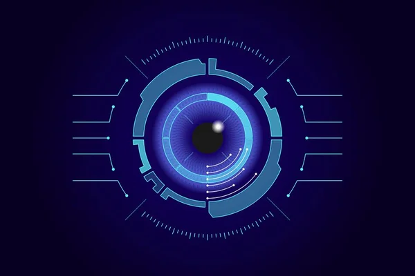 Интерфейс Сканера Глаз Голограмма Стиле Hud Сканирует Голубой Глаз Векторная Лицензионные Стоковые Векторы