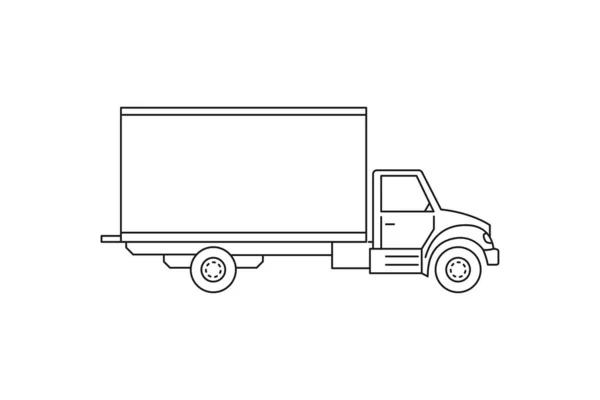 Icono Del Camión Reparto Signo Web Línea Negra Ilustración Vectorial — Vector de stock