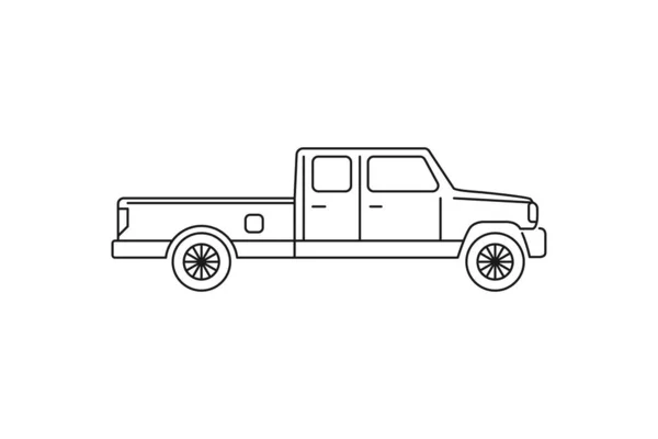 Icono Camioneta Signo Web Línea Negra Ilustración Vectorial Estilo Plano — Vector de stock