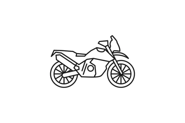Cross Motorcycle Icon Black Line Web Sign Flat Style Vector — Stock Vector