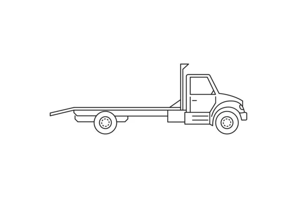 Icône Transporteur Automobile Signe Ligne Noire Illustration Vectorielle Style Plat — Image vectorielle