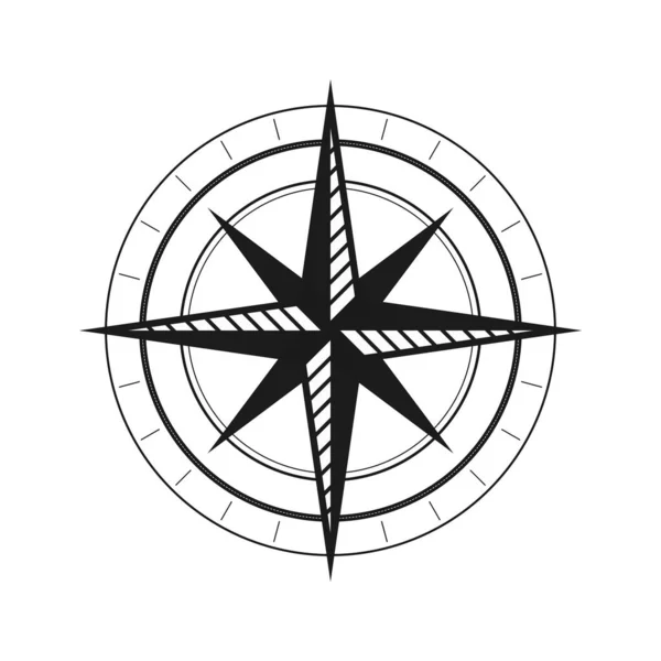 Compass Αυξήθηκε Windrose Τριαντάφυλλο Των Ανέμων Επίπεδη Εικονίδιο Για Εφαρμογές — Φωτογραφία Αρχείου
