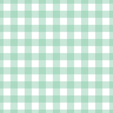 Yeşil ve Beyaz Ekoseli Gingham Deseni