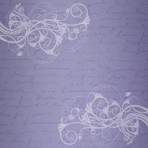 Purple Handwriting Background Floral Vines
