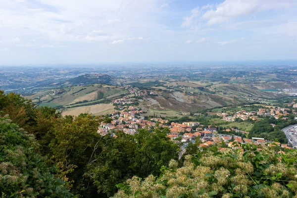 Zomer Landschap Prachtig Uitzicht San Marino Aerial Top Panoramisch Uitzicht — Stockfoto