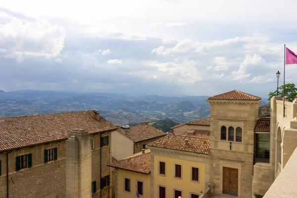Zomer Landschap Prachtig Uitzicht San Marino Aerial Top Panoramisch Uitzicht — Stockfoto