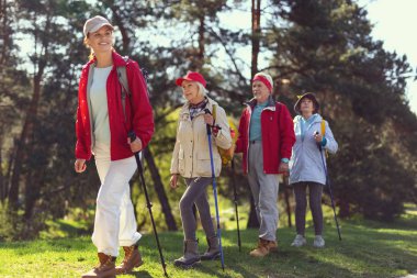 Neşeli Kılavuzu yürüyüşçü onu takım lider