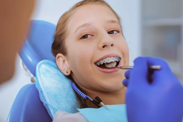 Portrait of happy patient that being in clinic — Stock Photo, Image