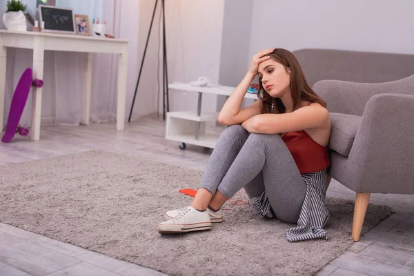 Bleak teen girl having depression — Stock Photo, Image