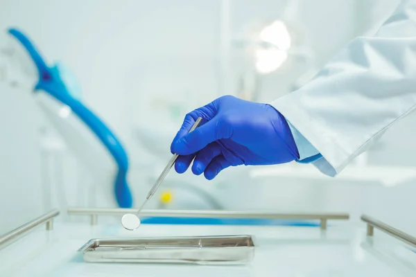 Close up of male hand that taking little glass — Stock Photo, Image